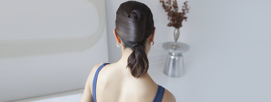 sleek inverted french twist